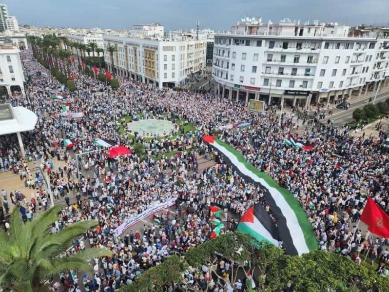 مسيرات في المغرب ضد العدوان الإسرائيلي على غزة: دعوات لتفعيل سلاح المقاطعة ووقف اتفاقية التطبيع
